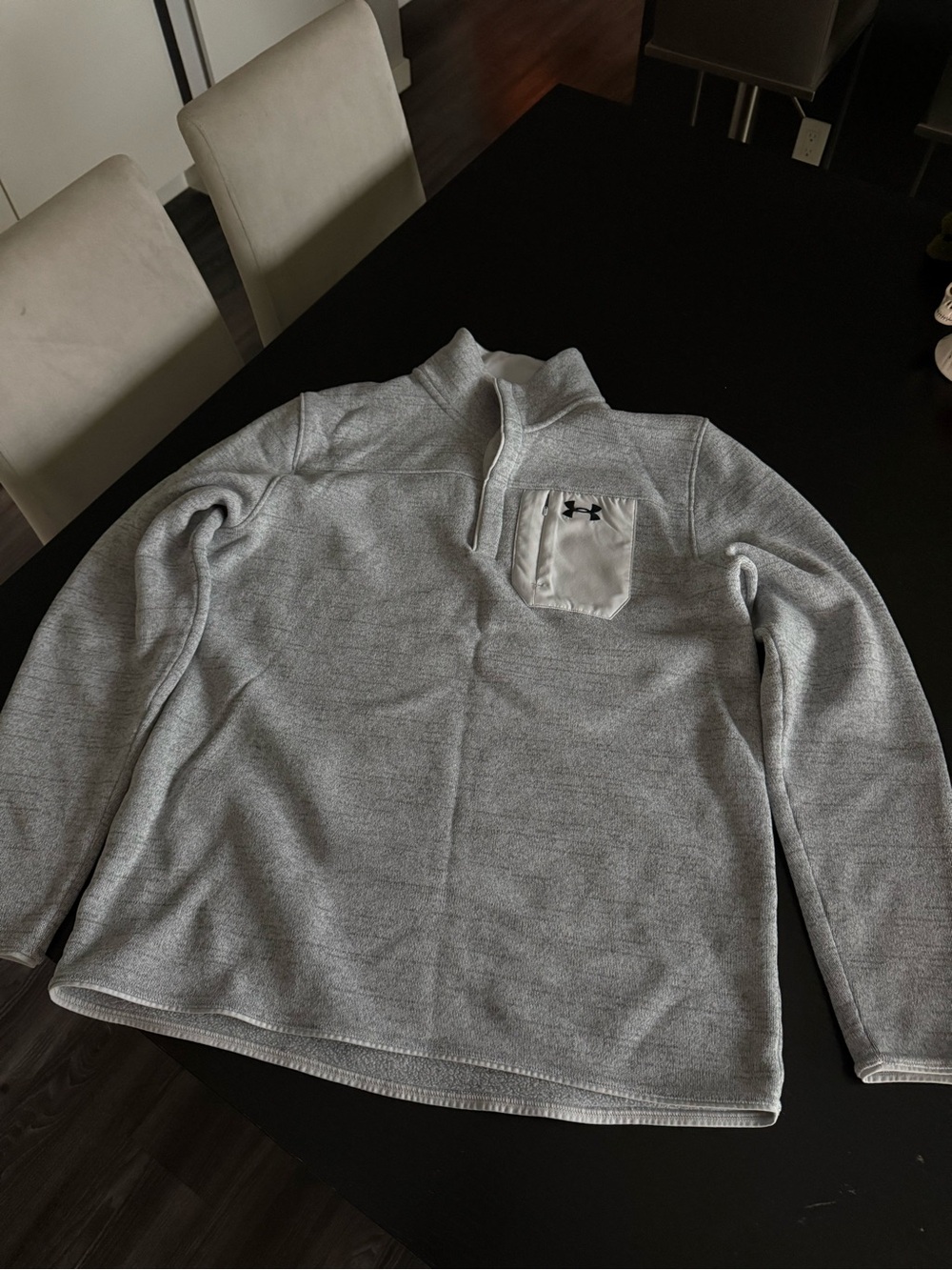 Under Armour Men’s Light Gray Quarter-Zip Fleece Pullover